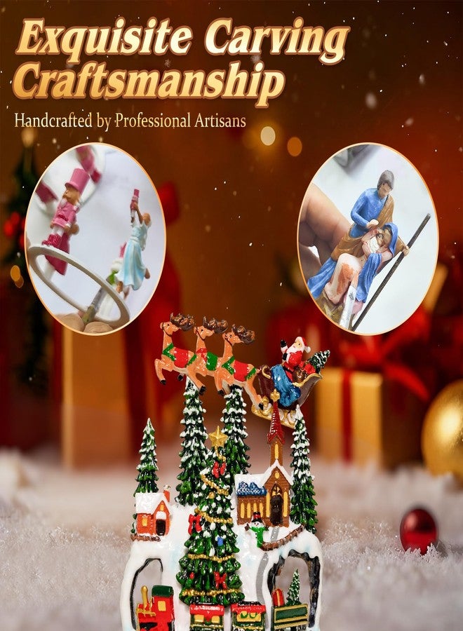 كرة ثلجية موسيقية على شكل قطار سانتا ورنة وشجرة عيد الميلاد - فانوس كرة ثلجية مضيء لعيد الميلاد مع بريق متلألئ، وأضواء LED، و8 أغانٍ كلاسيكية، هدايا زينة عيد الميلاد للبالغين من الرجال والنساء - Image 5